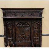 Antique impressive wardrobe with bench trunk.