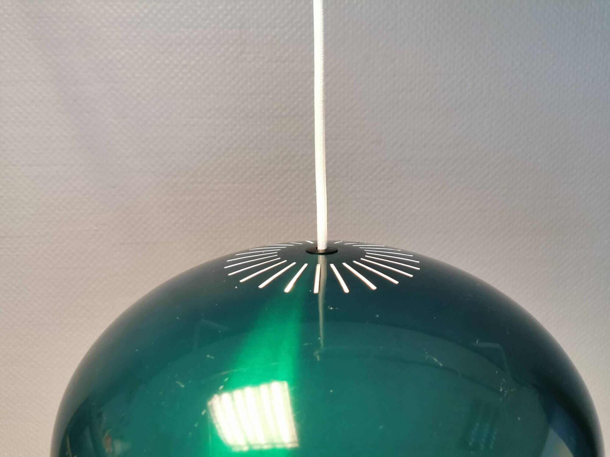 Top-class design lamp Model Medio in metal green colour (original) 1966. Jo Hammerborg Denmark