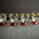 4 Enameled Alcohol Glasses – Art Deco