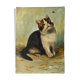 Oil on canvas "cat and fly", 1940s
