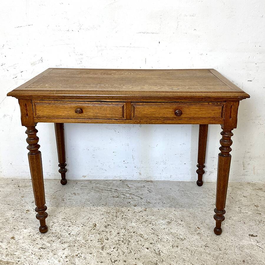 Louis XVI style solid oak desk