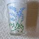 9 small vintage silkscreened blue flower pattern glasses from 1940/50