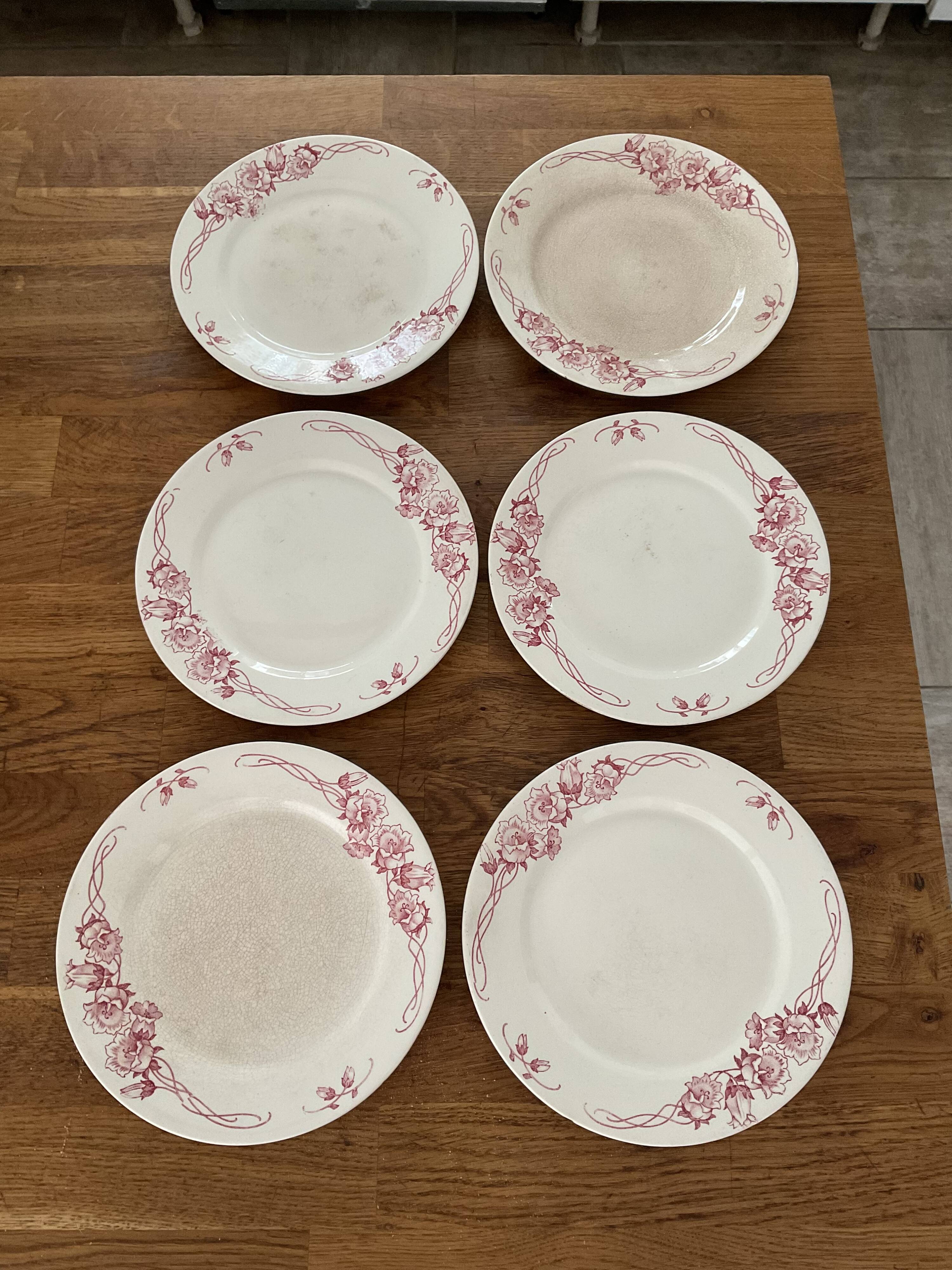 6 flat plates for dessert.sarreguemines.model Palermo