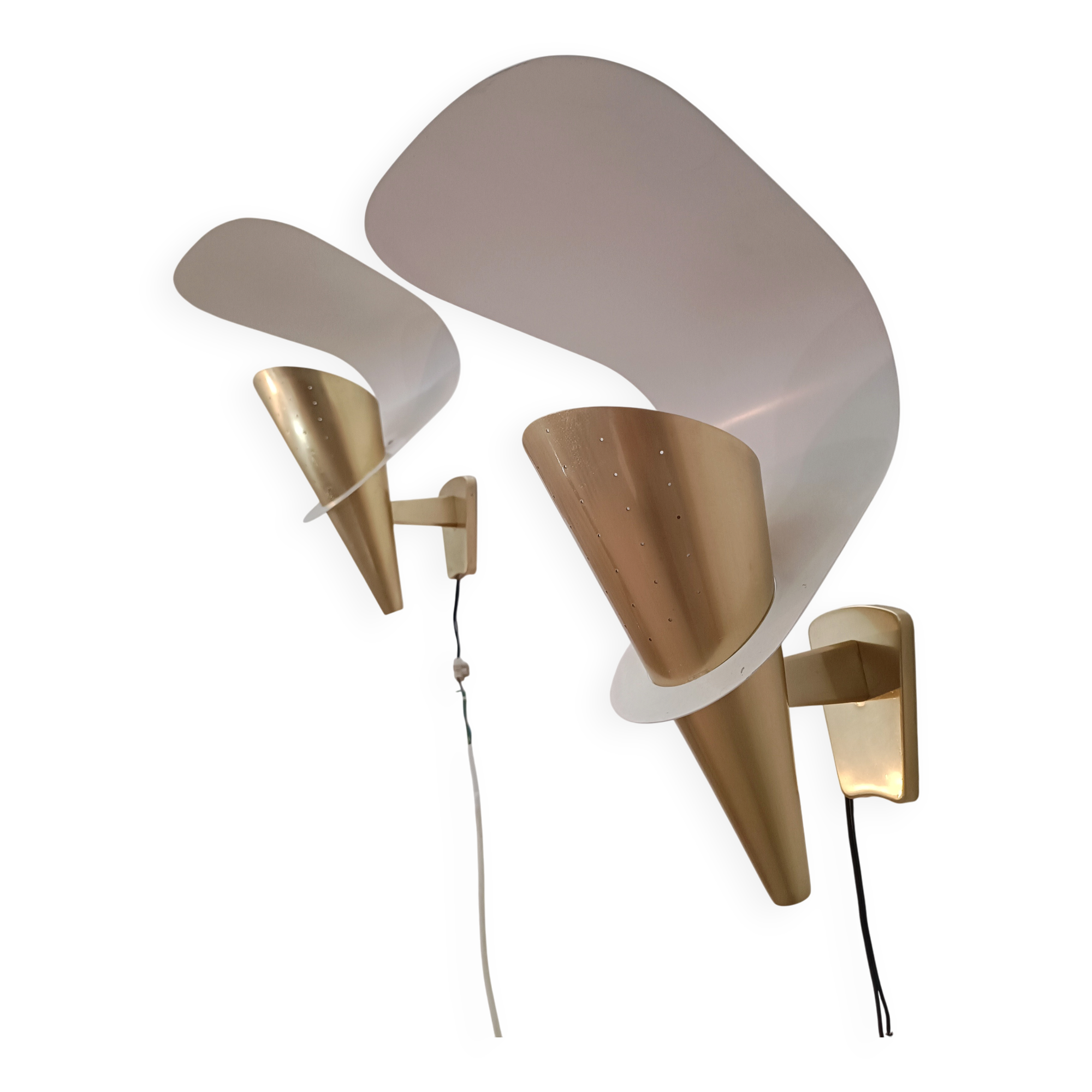 Modernist wall sconces by Metalarte 1950-60