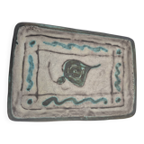 Massier Vallauris enamelled ceramic pocket emptier – polychrome floral decoration