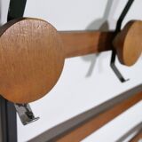 Teak vintage wall coat rack, 1960s