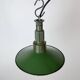 Industrial Green Enamel Military Pendant Lamp with Cast Aluminium Top, 1960