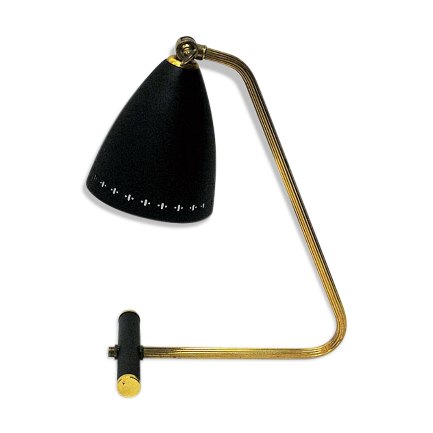 Swedish adjustable black metal desklamp 1950s