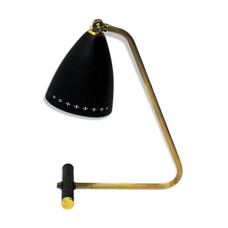 Swedish adjustable black metal desklamp 1950s