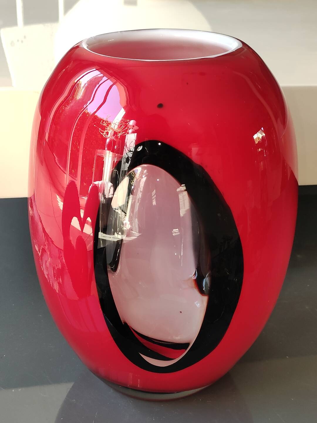 Design Vase/Art Glass Tealight Vase/Dreamlight Mediterrana. 21x15cm