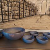 Set of 9 ceramics 60, 70'S, Jean Pierre Gasnier, Salad bowl and cups