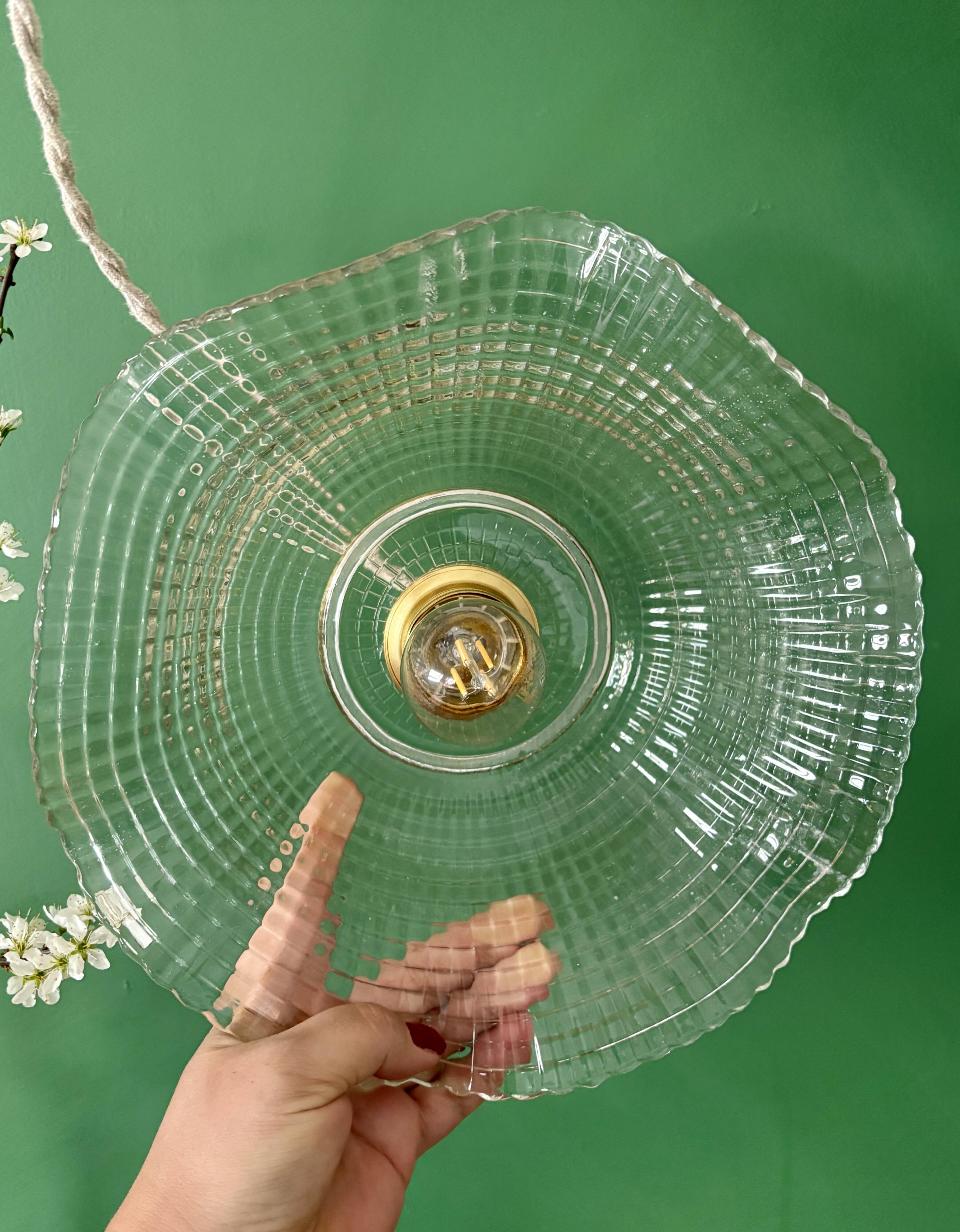 Vintage glass pendant light - tableware collection -