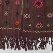 Burgundy Art Deco Vintage Kilim Rug, 118x124Cm