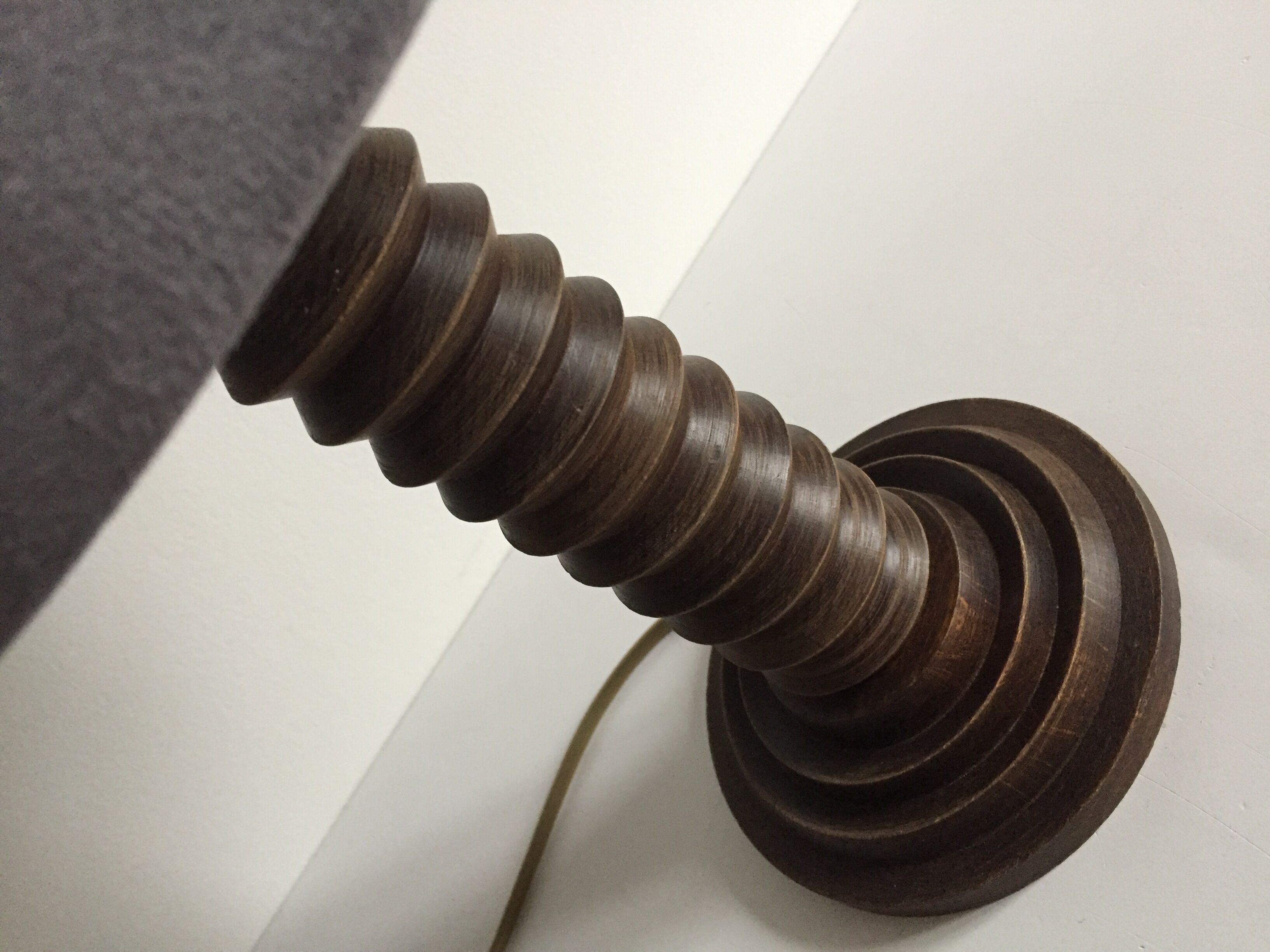 Vintage wood geometric lamp