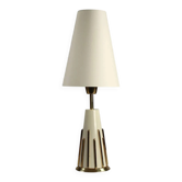 Cream & brass table lamp, Italian modernist, 1950s