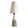 Cream & brass table lamp, Italian modernist, 1950s