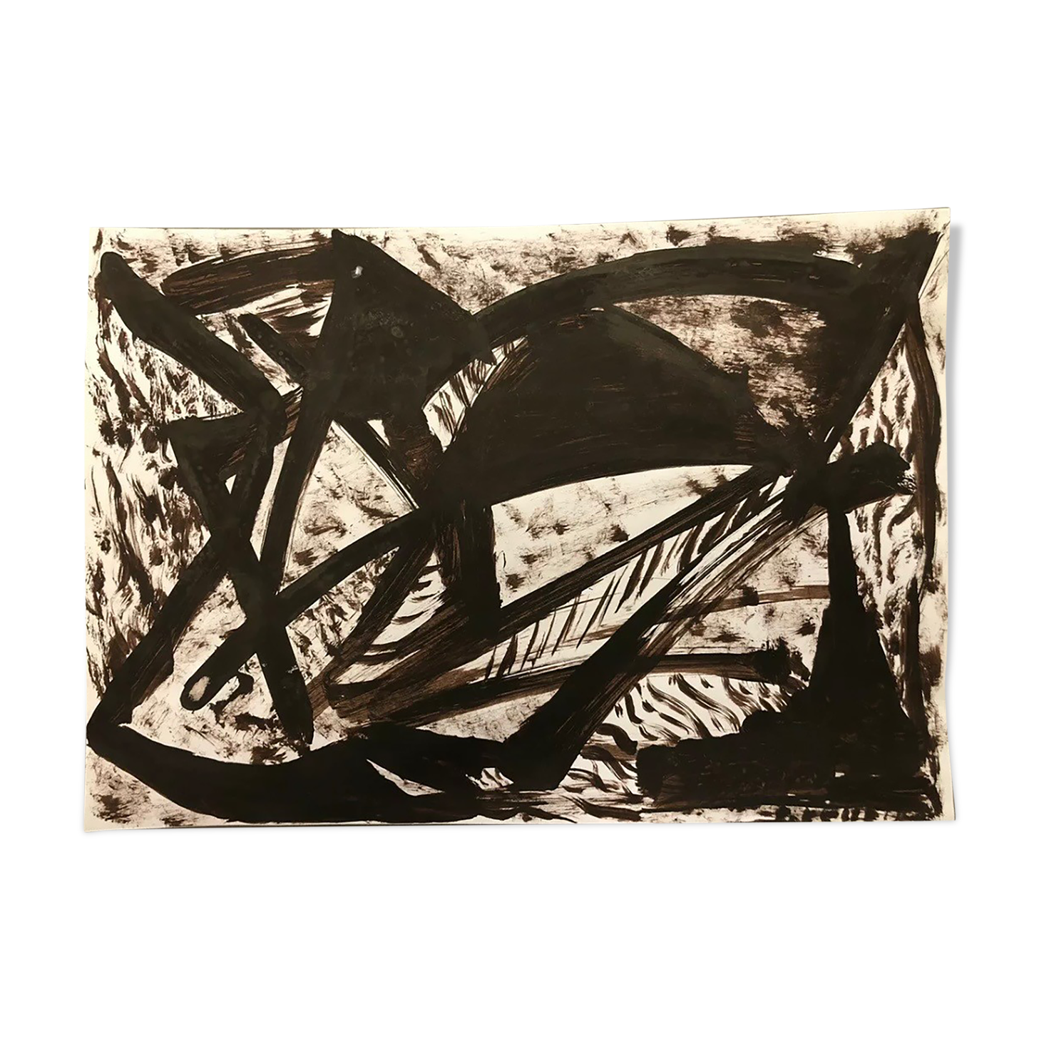 Painting art brut on paper