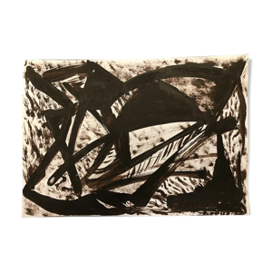 Tableau peinture art brut sur papier