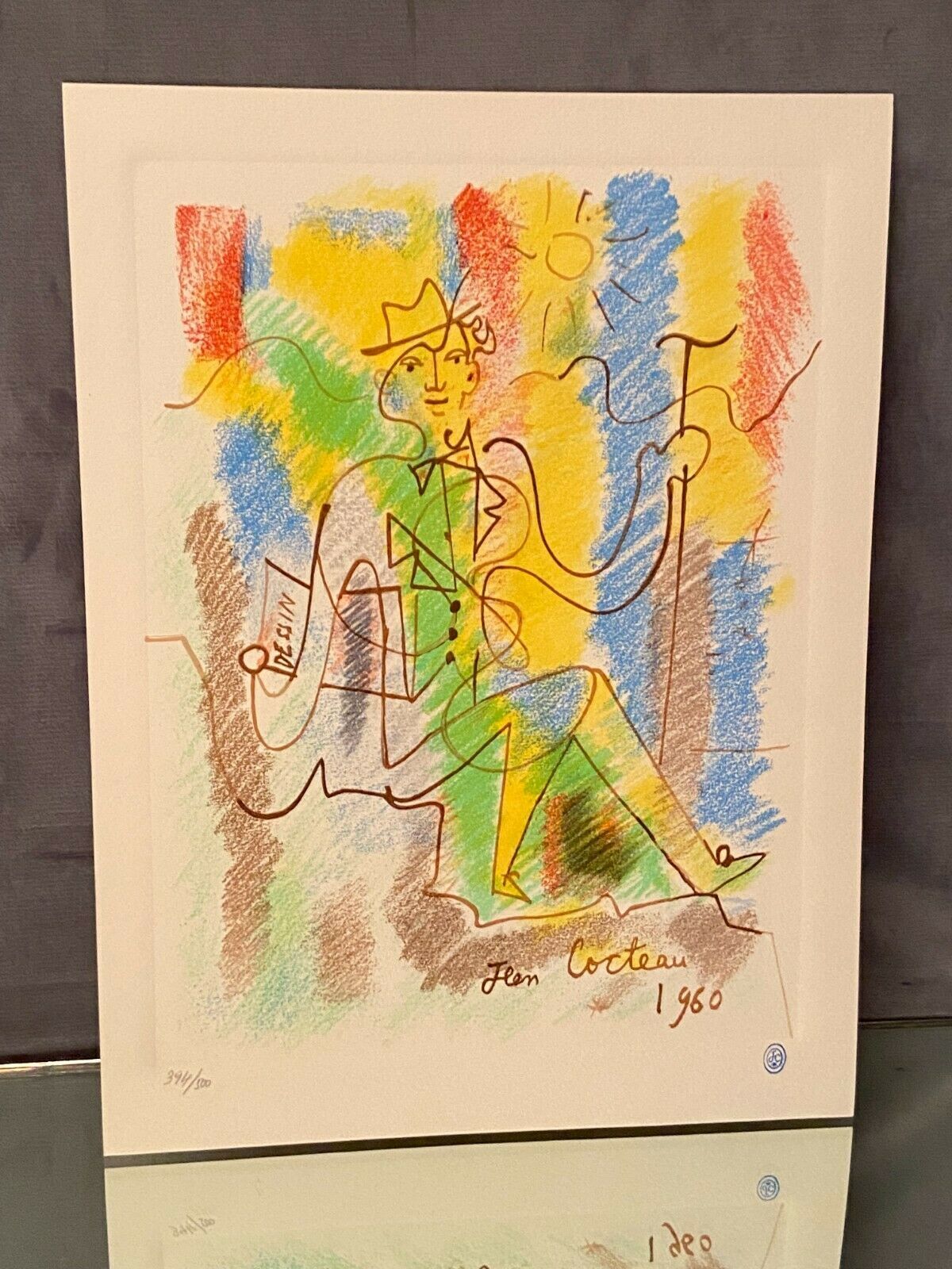Original lithograph numbered Jean Cocteau