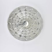 Peill & Putzer Large Round Op Art Glass Sconce, Wall Lamp, Flush Mount, Germany, 1970s