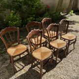 Suite of 6 mulched chairs with spindles
