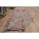 1970s Vintage Turkish Handmade Wool & Cotton Pink Runner Rug 100X349