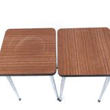 Lot 2 stools formica brown