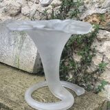 Corolla vase in antique frosted glass