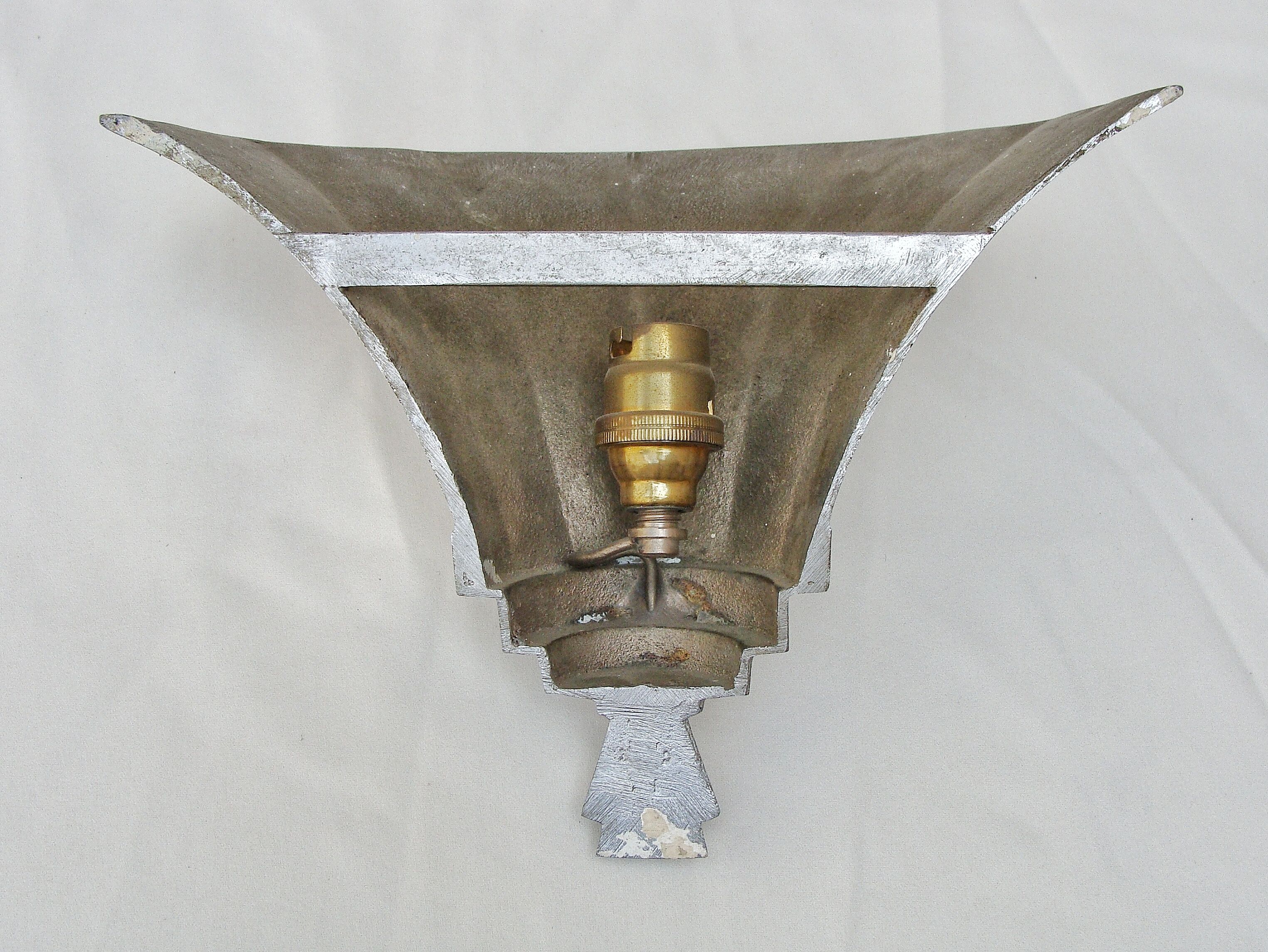 Pair of sconces art deco metal chrome