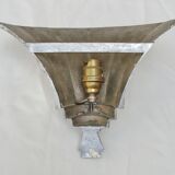 Pair of sconces art deco metal chrome