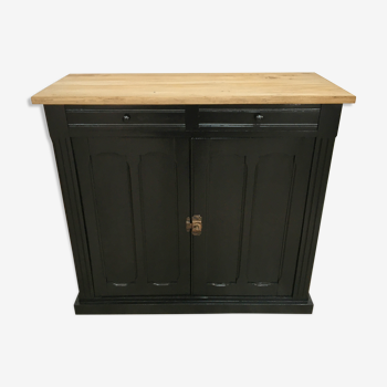 Buffet Parisien noir plateau bois