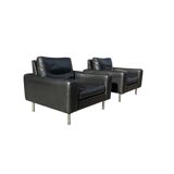 Lot de 2 fauteuils en cuir au design vintage