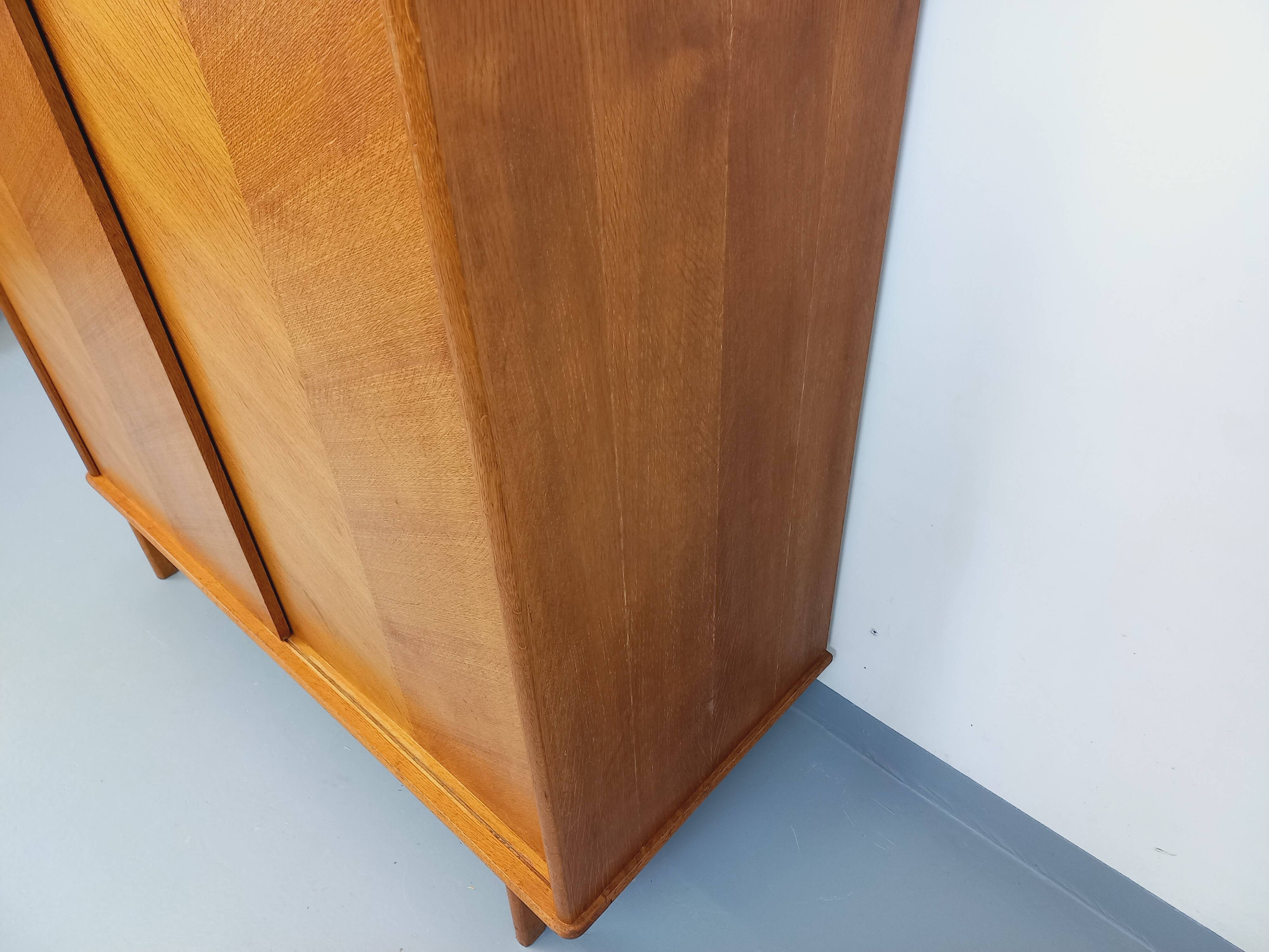 Vintage oak wardrobe from the 1960s.