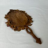Wooden hand mirror