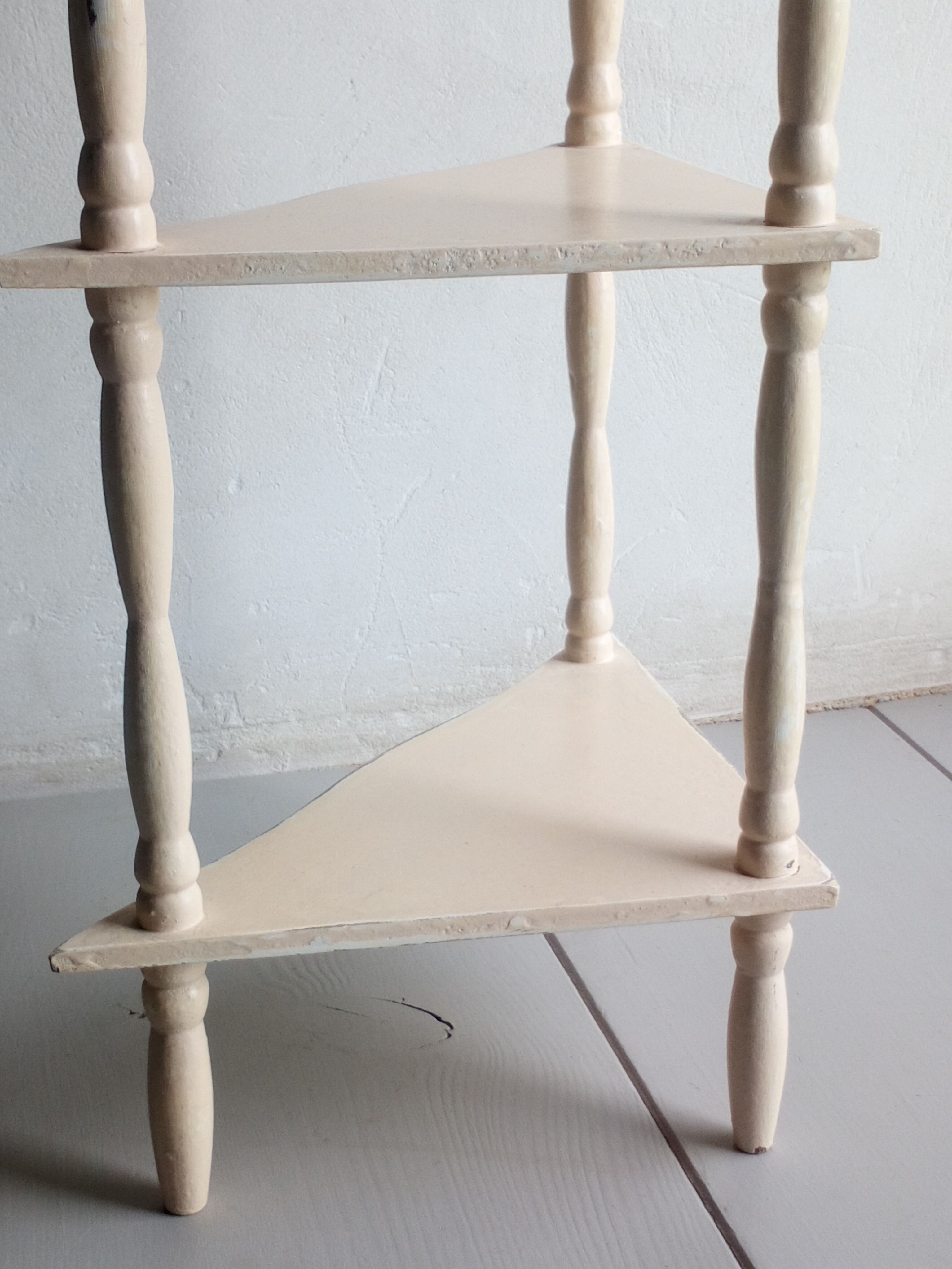 Old corner wall shelf turned wood