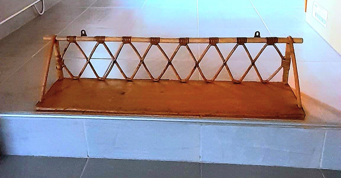 Rattan wall shelf 60s