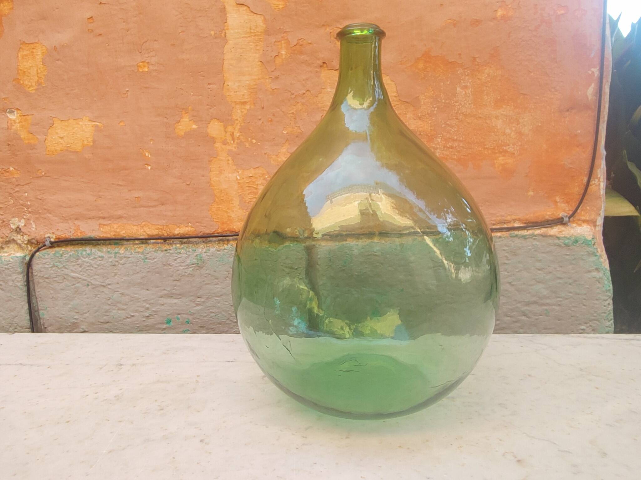 Lady jeanne old bubbled glass - 15 liters - height 41 cm ( a )