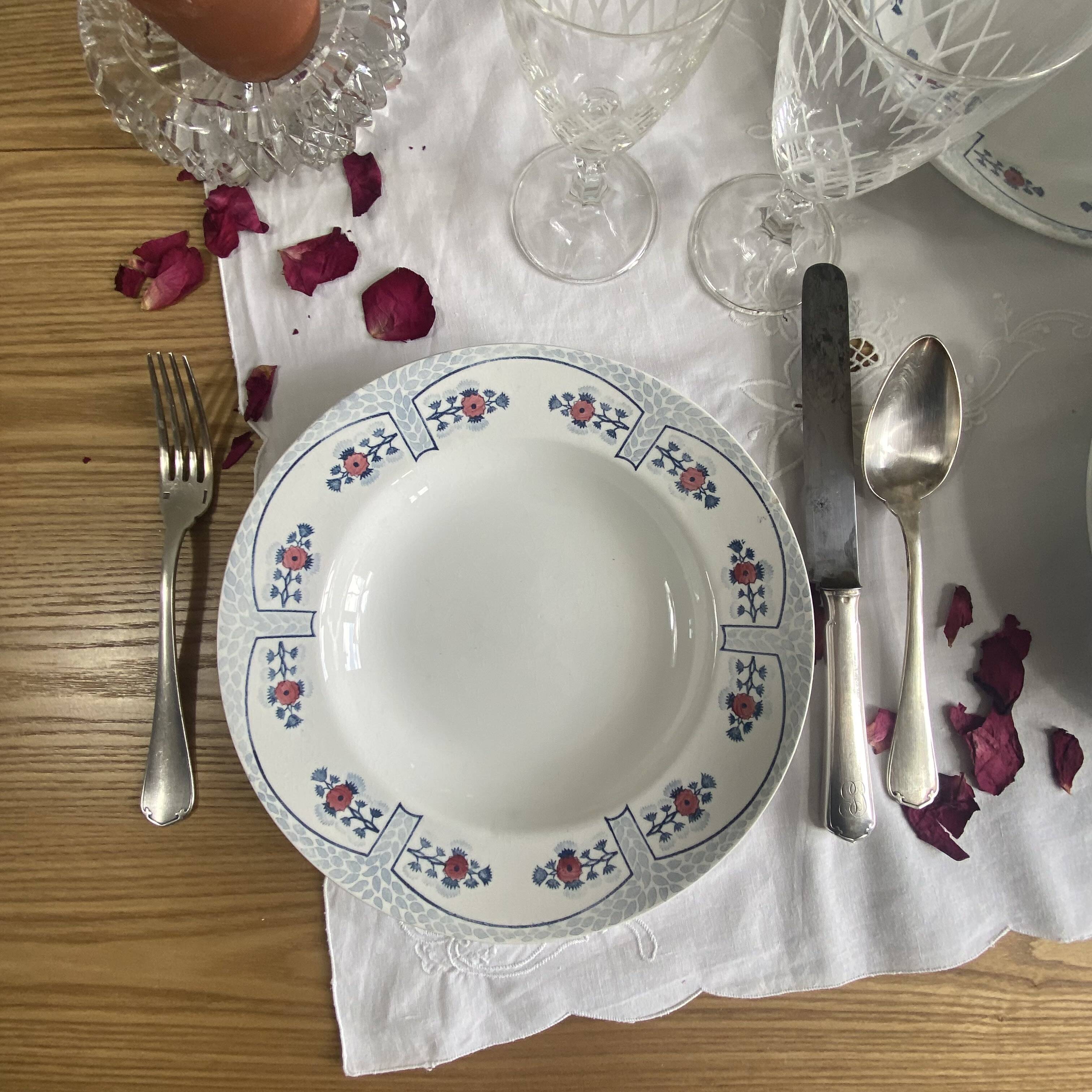 6 deep plates Creil and Montereau model Toledo in antique earthenware