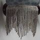 Pair French Vintage Mottled Glass Single Wall Lights Beaded Fringed Shade