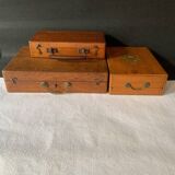 Petite valise de peintre en bois ancienne , mallette d'artiste, XIXème
