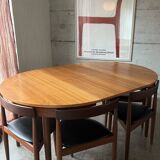 Mid-Century Teak Dining Table and Chairs by Hans Olsen for Frem Røjle, 1950s