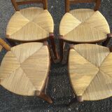 Set of four Directoire style mulched chairs