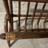Rattan magazine rack from the 60s