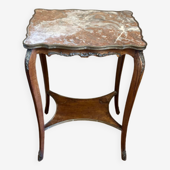 Side Table with Marble Top Louis XV Style - Late 19th