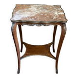 Louis XV Style Side Table with Marble Top - Late 19th Century