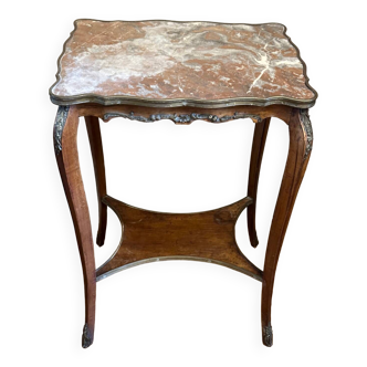 Side Table with Marble Top Louis XV Style - Late 19th