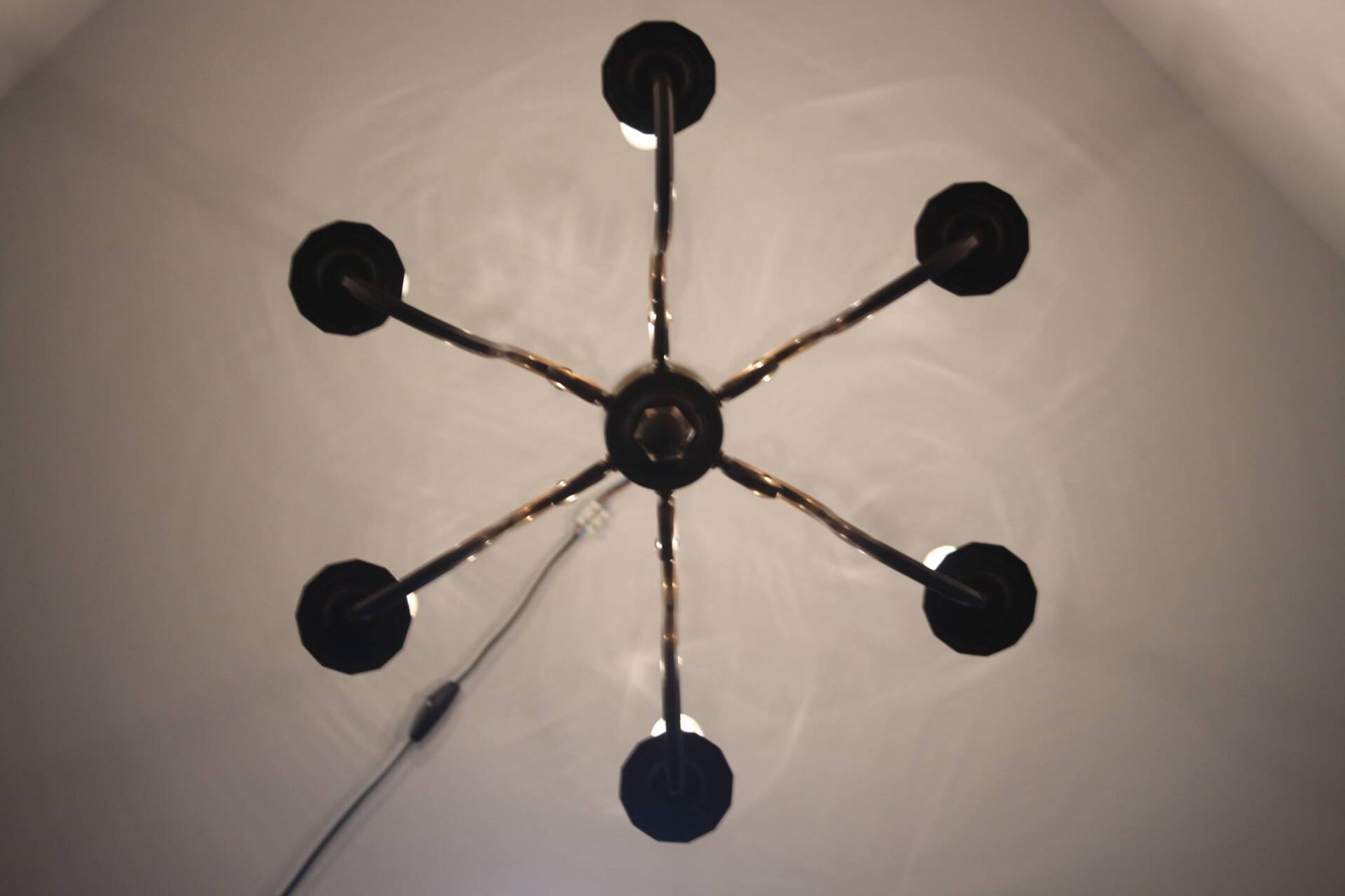 Vintage six-arm chandelier, 1970's.