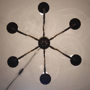 Vintage six-arm chandelier, 1970's.
