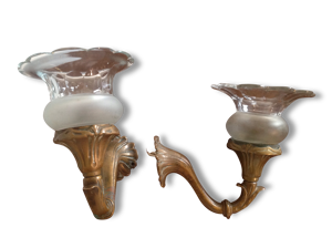 Paire d'appliques en - cristal