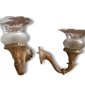 Pair of bronze and Crystal
